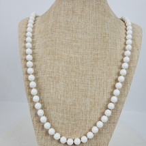 Vintage Casual Career White Faux Pearl Necklace 30 Inch - $16.83