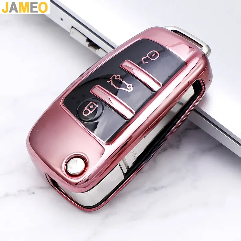 3 Buttons TPU Fliping Car Key Case Cover for Audi C6 R8 A1 A3 Q3 A4 A5 Q... - £8.15 GBP+