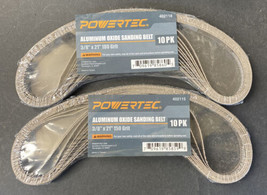POWERTEC 3/8-Inch x 21-Inch 2 pack 150-180 Grit Aluminum Oxide Sanding B... - £18.24 GBP