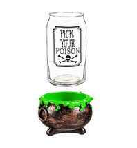 Pick Your Poison 3BRS001 Cocktail Beer Glass 14 oz Bubbling Cauldron Stand - £20.33 GBP