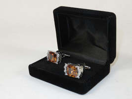 Men J.Valintin Cufflinks With Bold Stones Plated Gold Vito Rofolo V45-1 image 3
