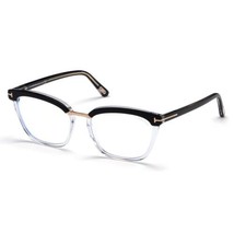 TOM FORD FT5550-B 005 Black/Crystal/Rose Gold 54mm Eyeglasses New Authentic - $141.56