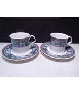 Pair Mikasa ROYAL HARVEST Grape Ultra Ceram Cups &amp; Saucers ~ - $12.99