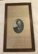 Vtg Ephemera Honorable Samuel A. Cook Wisconsin Family Reunion framed typed asis - £26.86 GBP