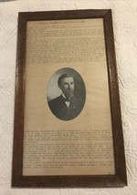 Vtg Ephemera Honorable Samuel A. Cook Wisconsin Family Reunion framed ty... - £26.79 GBP