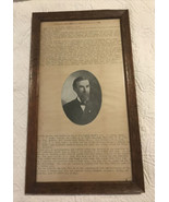 Vtg Ephemera Honorable Samuel A. Cook Wisconsin Family Reunion framed ty... - $47.04 CAD