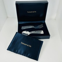 Tiffany ABC Teddy  Bear Baby Spoon and Fork Set by in Sterling Silver - £339.66 GBP