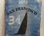 America&#39;s Cup 34th  2013 Men&#39;s shirt gray blue sailboat USED L San Franc... - £8.20 GBP