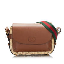 Gucci Sherry Line Crossbody Shoulder Bag Basket Bag Brown Beige - £2,645.25 GBP