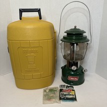 Vintage Coleman 220H Camping Lantern with Carry Case Reflector Silk Mantles 70s - £93.13 GBP