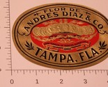 Vintage Flor De Andres Diaz &amp; Co Cigar Label Tampa Florida - $9.89