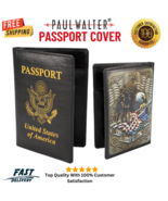 Black USA genuine Leather Passport Cover Travel Wallet ID Card Holder - €11,67 EUR