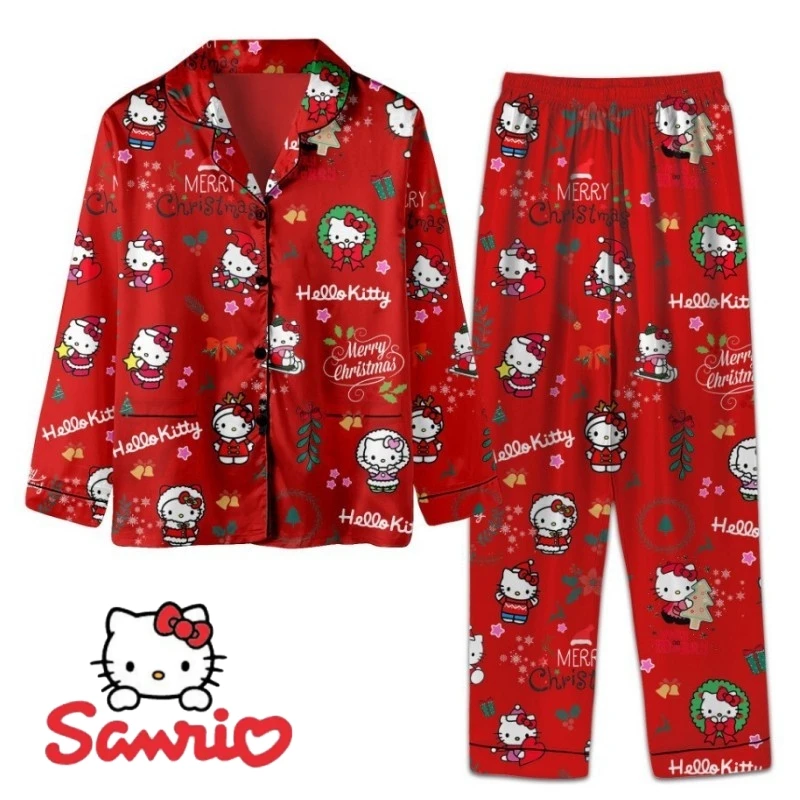 Sanrio Kawaii Girls&#39; Casual Pajama New Christmas Hello Kitty Y2k Women&#39;s Home - £32.26 GBP