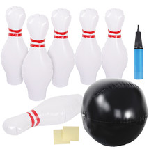 Inflatable Bowling Set For Kids Adults One Ball With Six Pin Outdoor Indoor - £32.95 GBP