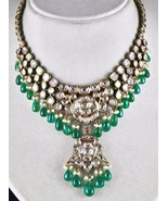 NATÜRLICHE DIAMANT SMARAGD PERLE JADAU KUNDAN MEENA 22K GOLD HALSKETTE... - $577,990.51 MXN