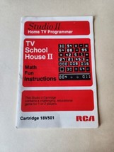 TV School House II instruction manual for rca studio ii cartridge 18v501  - $7.84