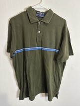 Polo Sport Ralph Lauren Green Blue Stripe Men’s Polo Shirt Size Large - $29.69