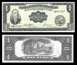 Philippines P133h, 1 Peso, Mabini / Barasoain church 1949 UNC - £3.91 GBP