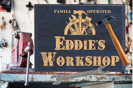 Custom Garage Sign Gifts for Men Gifts For Him Husband Gift  Wooden Shop Sign Pe - £24.17 GBP+