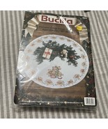Bucilla Cross Stamped Cross Stitch Christmas Tree Skirt 44&quot; Round New - $1,273.20 MXN