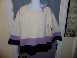 HANNA ANDERSSON Ivory/Purple Striped Sweater Size 130 (8-10) Girl&#39;s EUC - £18.84 GBP