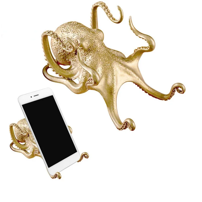 Metal Octopus Cuttlefish Figurines Statue Desk Stand for Phone Bracket Pen - £11.96 GBP