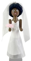 Wooden Christmas Nutcracker,10&quot;AFRICAN American Bride In White Wedding Dress,Ath - £19.77 GBP