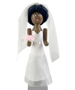 Wooden Christmas Nutcracker,10&quot;AFRICAN AMERICAN BRIDE IN WHITE WEDDING D... - £19.70 GBP