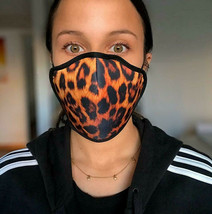 Cheetah Print Half Face Mask Double Layer  Washable Reusable Women Protective - £8.13 GBP