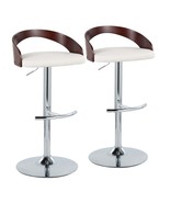 LumiSource Grotto Barstools: Chrome, Cherry, White - $385.91 CAD