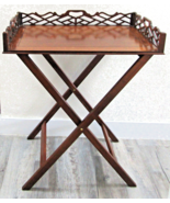 1920s Antique Pierced Mahogany Baker Furniture Folding Butler Tray and S... - $964.94 CAD