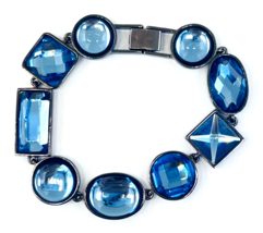 Lia Sophia  PRISMA  Blue Crystals in Hematite Bracelet 7.5 in - £18.92 GBP