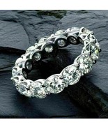 4.00Ct Round Simulated Diamond Wedding Band Anniversary Ring in 14k Whit... - £209.21 GBP