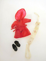 Vintage 1950&#39;s Vogue Ginny Red Plastic Raincoat, Boots &amp; Rain Hat for 8&quot; Doll - £14.93 GBP