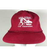 Vintage Cat Caterpillar Excavators 5000 Series Hat Snapback Cap Maroon B... - $29.65