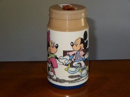 Vtg Mickey Minnie Mouse Thermos Aladdin Walt Disney Soda Shop Dancing No Cup - £7.80 GBP