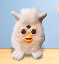 Furby Buddies Beanbag Plush Vintage 4.5in Tiger 1999 White Cream Brown Eyes - $23.74