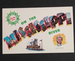Mississippi River Large Letter Greetings Dexter Press c1960s Vtg UNP Postcard - £3.92 GBP