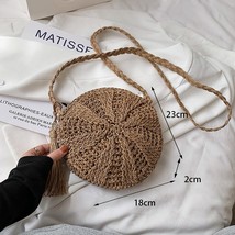 Summer Fashion Small Straw Weaving Shoulder Bags For Women Casual Tassel Beach C - £18.05 GBP