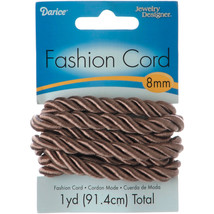 Darice 8mm Twisted Satin Cord: Taupe  Craft Beads - £14.43 GBP