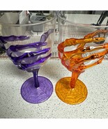 Spooky Skeleton Hand Goblet Acrylic Halloween Orange Purple 11.8 oz set ... - $309.36 MXN