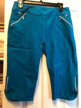 Nwt Gg Blue Peacock Blue Fabulous Fit Knee Capris Bermudas 6 8 10 14 16 - £31.46 GBP