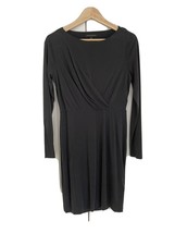 New Banana Republic Soft Black Sandwash Front Pleated Modal Long Sleeve Dress S - £39.56 GBP