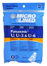 DVC Designed For Panasonic Style U U3, U6 Micro Lined Paper Vacuum Bags ... - $4.95