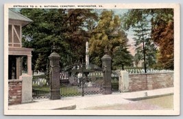 Winchester VA National Cemetery Entrance Virginia Postcard E48 - £6.01 GBP