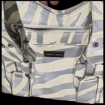 Jimmy Choo Zebra Purse Striped Gray and Creamy White Shoulder Bag - $4,702.20 MXN