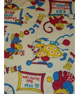 Vtg 60s 70s Circus Animal Flannel Fabric Quilt Backing Clown Lion Monkey... - $1,329.53 MXN