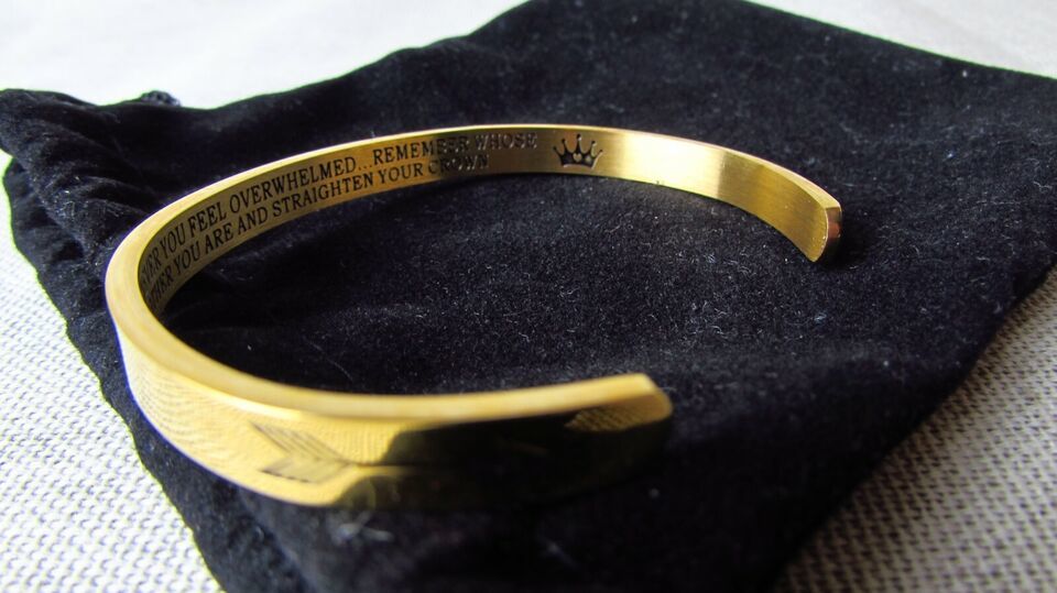 Gold coloured bracelet with mother quote inside. - $11.79