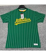 Oakland Athletics Shirt Men Green Large Pinstripes Mitchell &amp; Ness Cotto... - $82.20 CAD