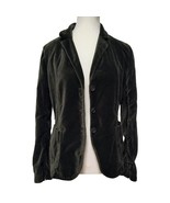 Vintage J Crew Velvet Blazer Jacket Y2K Medium Olive Green Ruching Whims... - $67.91 CAD